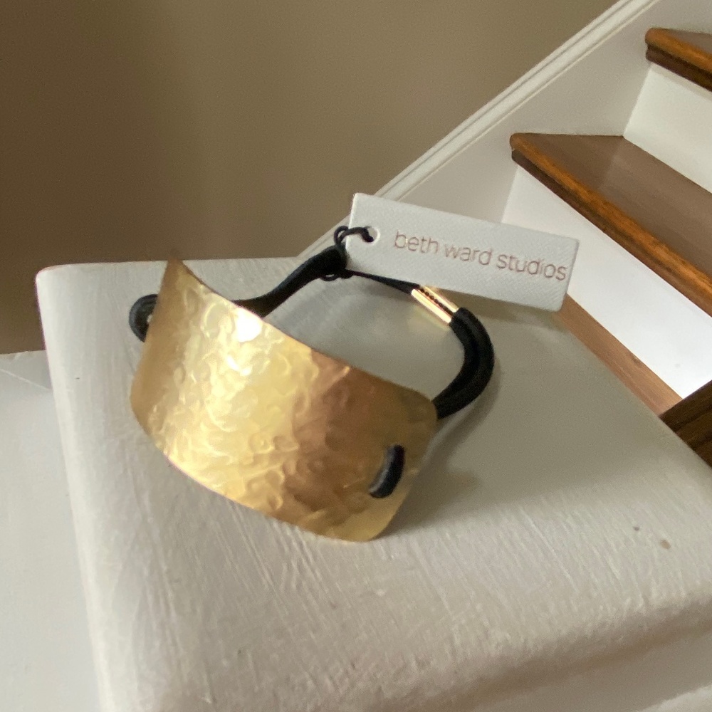 Anthropologie Hammered Gold Hair Tie